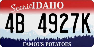 ID license plate 4B4927K