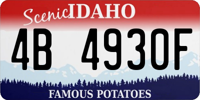 ID license plate 4B4930F