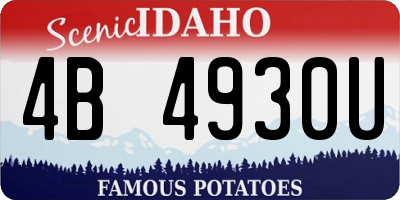 ID license plate 4B4930U