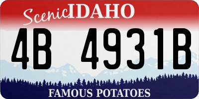 ID license plate 4B4931B