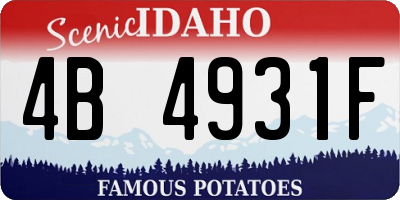 ID license plate 4B4931F