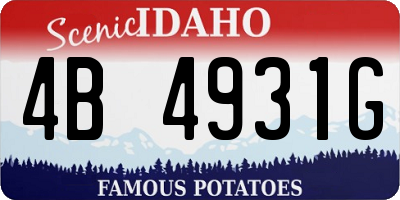 ID license plate 4B4931G