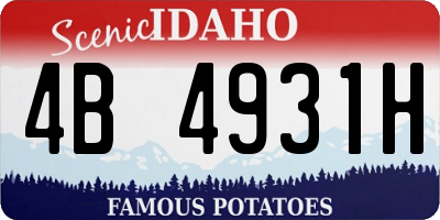 ID license plate 4B4931H