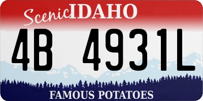 ID license plate 4B4931L
