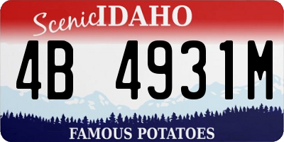 ID license plate 4B4931M