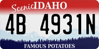 ID license plate 4B4931N