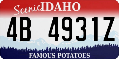 ID license plate 4B4931Z