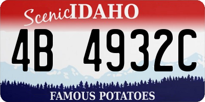 ID license plate 4B4932C
