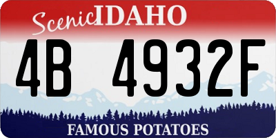 ID license plate 4B4932F