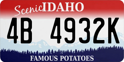 ID license plate 4B4932K