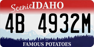 ID license plate 4B4932M