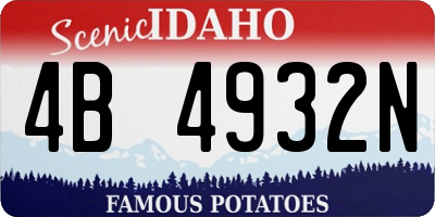 ID license plate 4B4932N