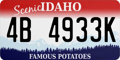 ID license plate 4B4933K