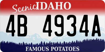 ID license plate 4B4934A