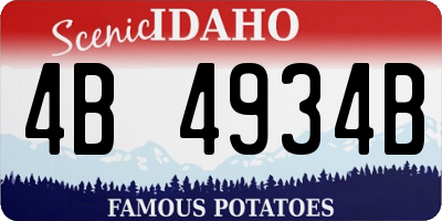 ID license plate 4B4934B