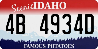 ID license plate 4B4934D