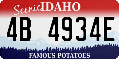 ID license plate 4B4934E