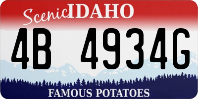 ID license plate 4B4934G