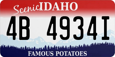ID license plate 4B4934I