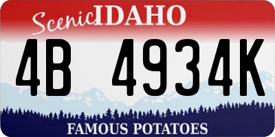 ID license plate 4B4934K