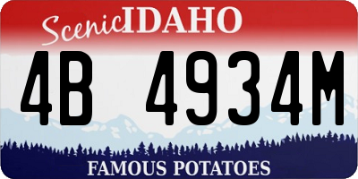 ID license plate 4B4934M