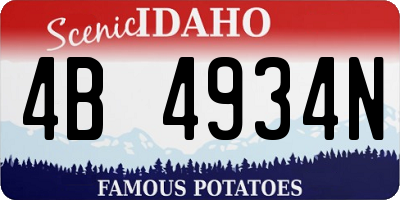 ID license plate 4B4934N