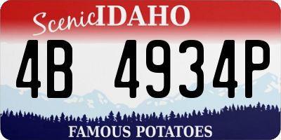 ID license plate 4B4934P
