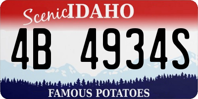 ID license plate 4B4934S