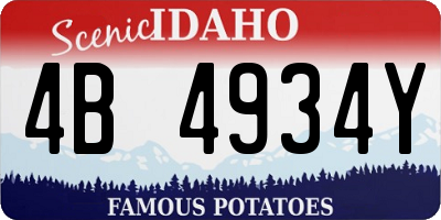 ID license plate 4B4934Y