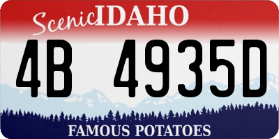 ID license plate 4B4935D