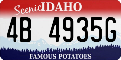 ID license plate 4B4935G