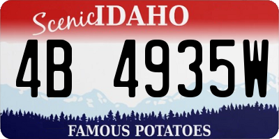 ID license plate 4B4935W