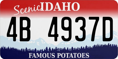 ID license plate 4B4937D