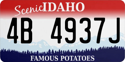 ID license plate 4B4937J