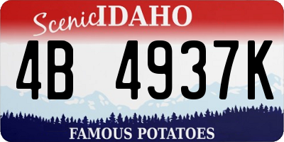 ID license plate 4B4937K