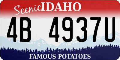 ID license plate 4B4937U