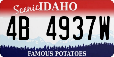 ID license plate 4B4937W