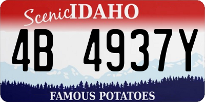 ID license plate 4B4937Y