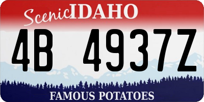 ID license plate 4B4937Z