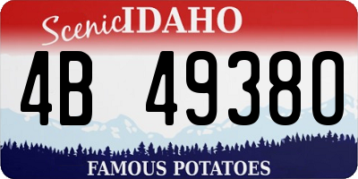 ID license plate 4B4938O
