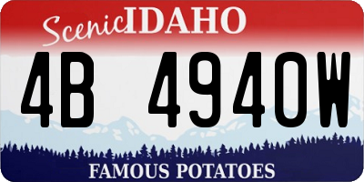 ID license plate 4B4940W