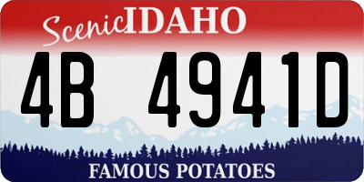 ID license plate 4B4941D