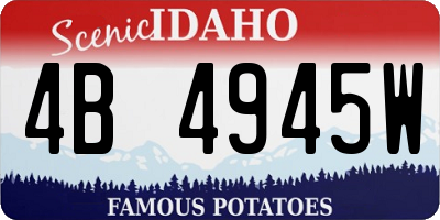 ID license plate 4B4945W