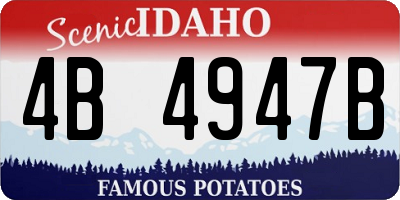 ID license plate 4B4947B