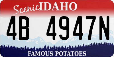 ID license plate 4B4947N