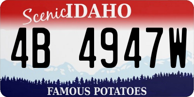 ID license plate 4B4947W