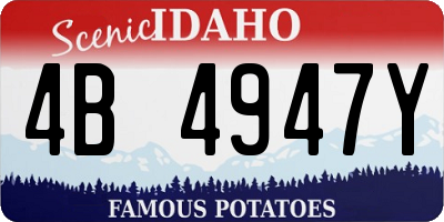 ID license plate 4B4947Y