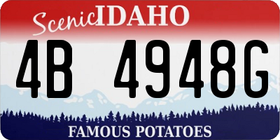 ID license plate 4B4948G