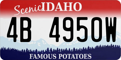 ID license plate 4B4950W