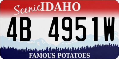 ID license plate 4B4951W